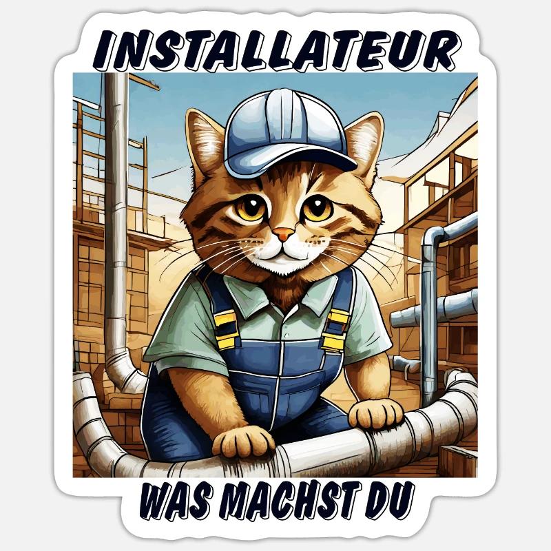CAT INSTALLER Sticker size S (10 x 10 cm)
