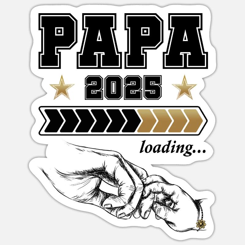Papa 2025 Loading - Sticker Größe S (10 x 10 cm) - Mattweiß