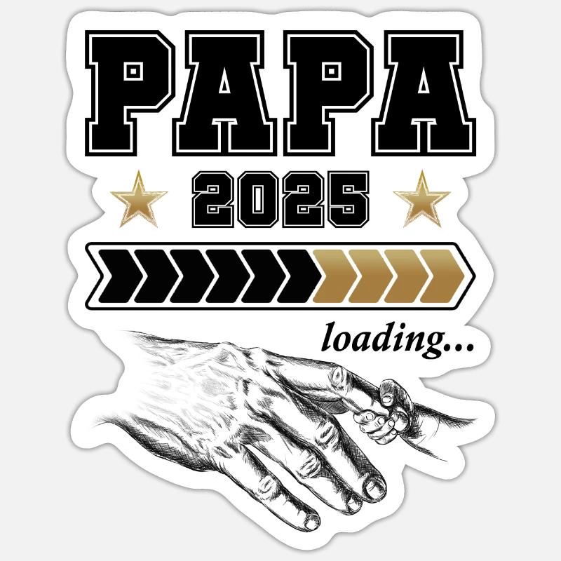 Papa Loading 2025 - Sticker Größe S (10 x 10 cm) - Mattweiß
