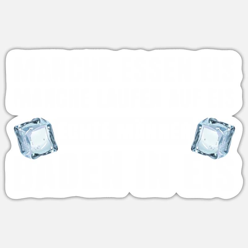 Echte Männer Baden In Eis - Sticker Größe S (10 x 10 cm) - Mattweiß