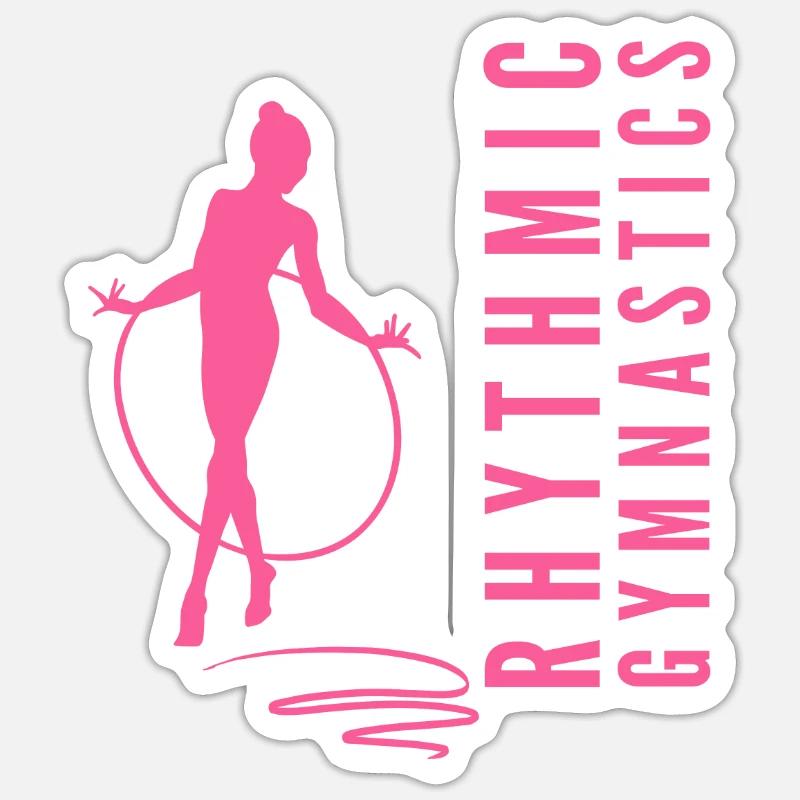 Ginnastica Ritmica Ginnastica Ginnasta Con Cerchio - Sticker formato S (10 x 10 cm) - bianco opaco
