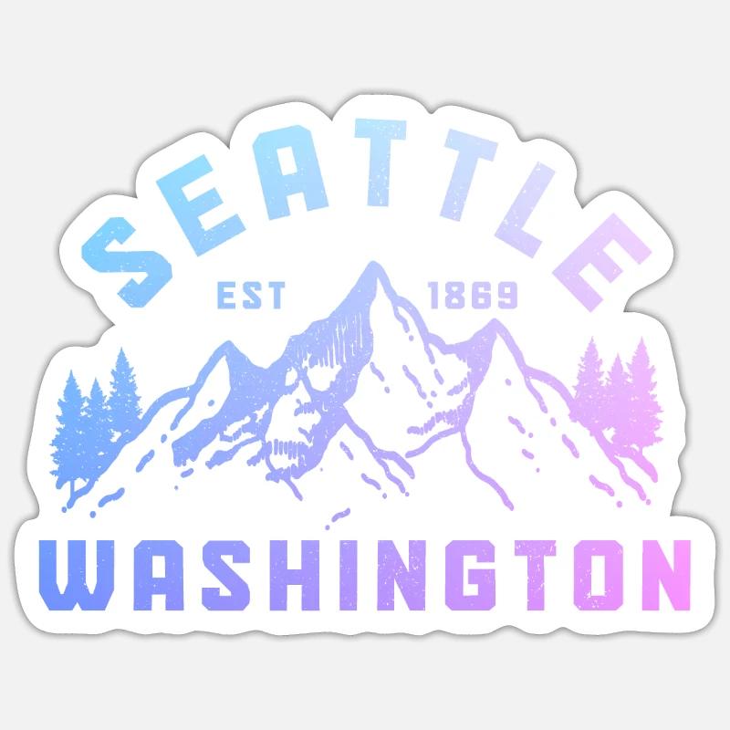 Seattle Washington Souvenir Geschenk - Sticker Größe S (10 x 10 cm) - Mattweiß