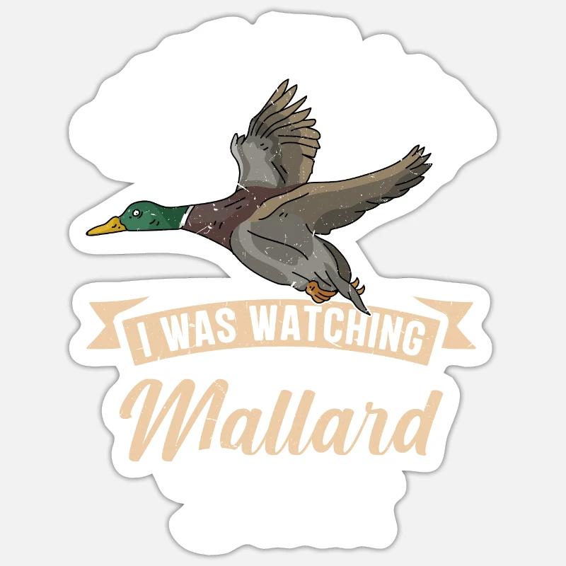 Canard colvert - Sticker taille S (10 x 10 cm) - blanc mat