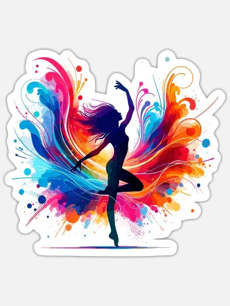 Tanz der Farben - Sticker Größe S (10 x 10 cm) - Mattweiß
