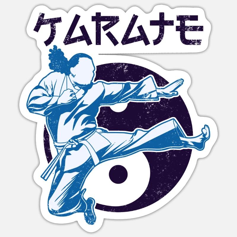 karaté - Sticker taille S (10 x 10 cm) - blanc mat