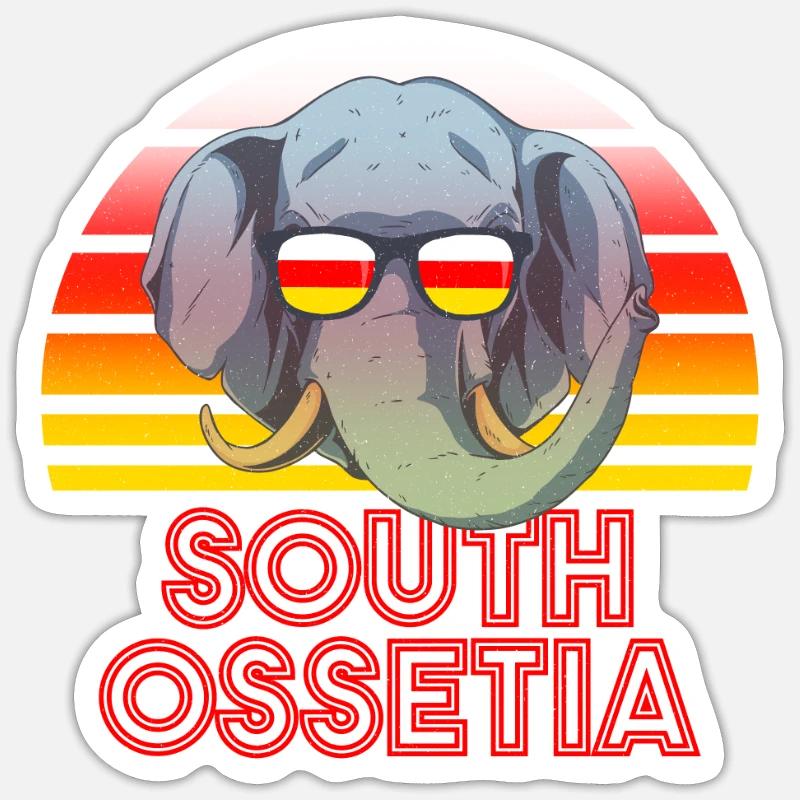 Ossétie du Sud - Sticker taille S (10 x 10 cm) - blanc mat