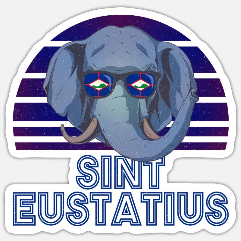 Sint Eustatius - Sticker Größe S (10 x 10 cm) - Mattweiß