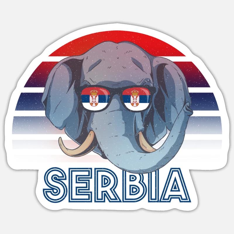 Serbie Sticker taille S (10 x 10 cm)