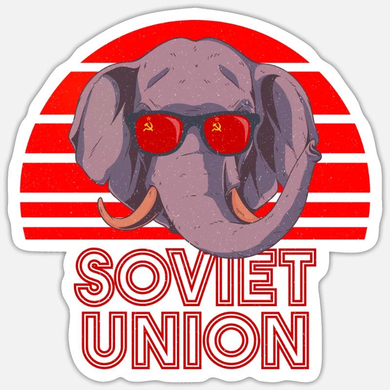 Union soviétique - Sticker taille S (10 x 10 cm) - blanc mat