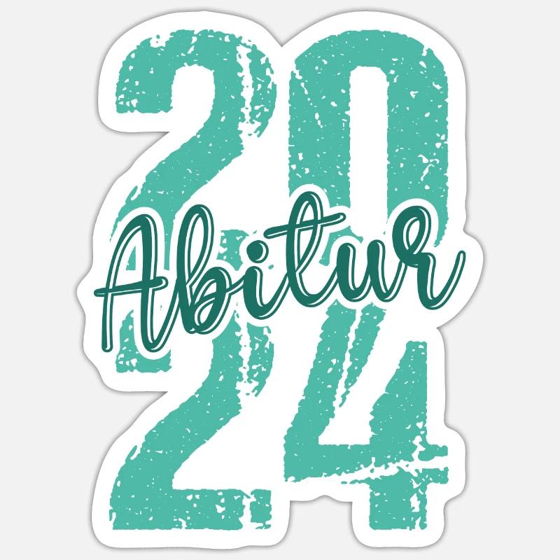 Abitur Junge Mädchen Abi Abitur 2024 - Sticker Größe S (10 x 10 cm) - Mattweiß