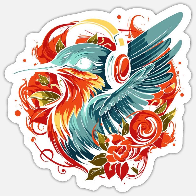Casque Colibri - Sticker taille S (10 x 10 cm) - blanc mat