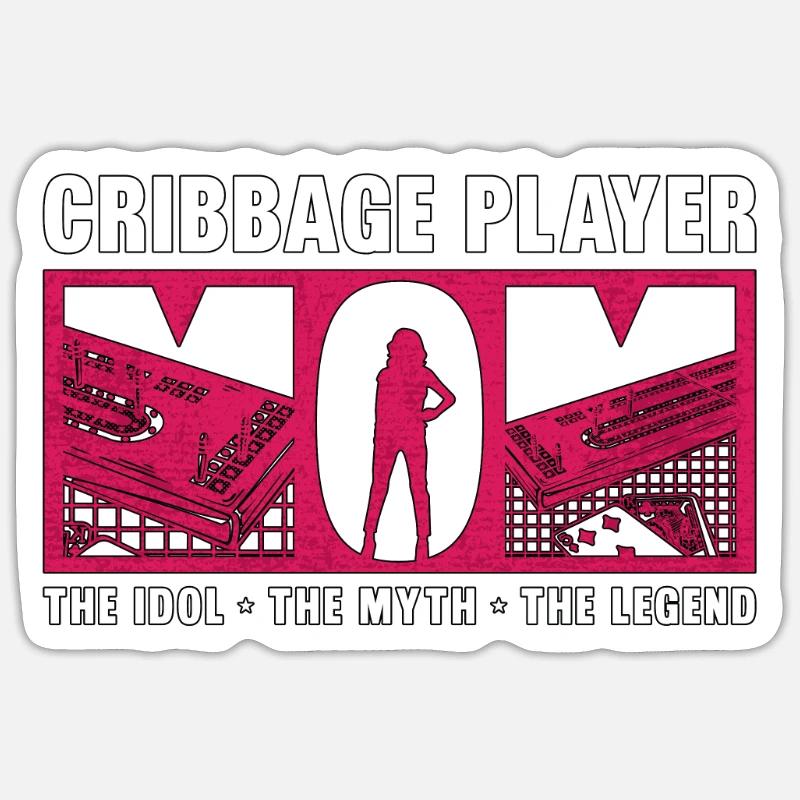 Cribbage Player Mom The Idol The Cribbage Game - Sticker Größe S (10 x 10 cm) - Mattweiß