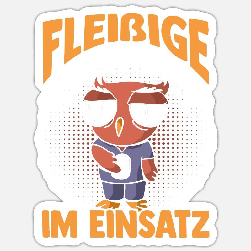Coffee Industrious Night Owl Night Shift Sticker size S (10 x 10 cm)
