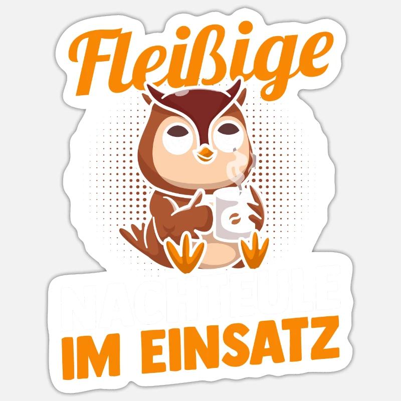 Coffee Industrious Night Owl Night Shift Sticker size S (10 x 10 cm)