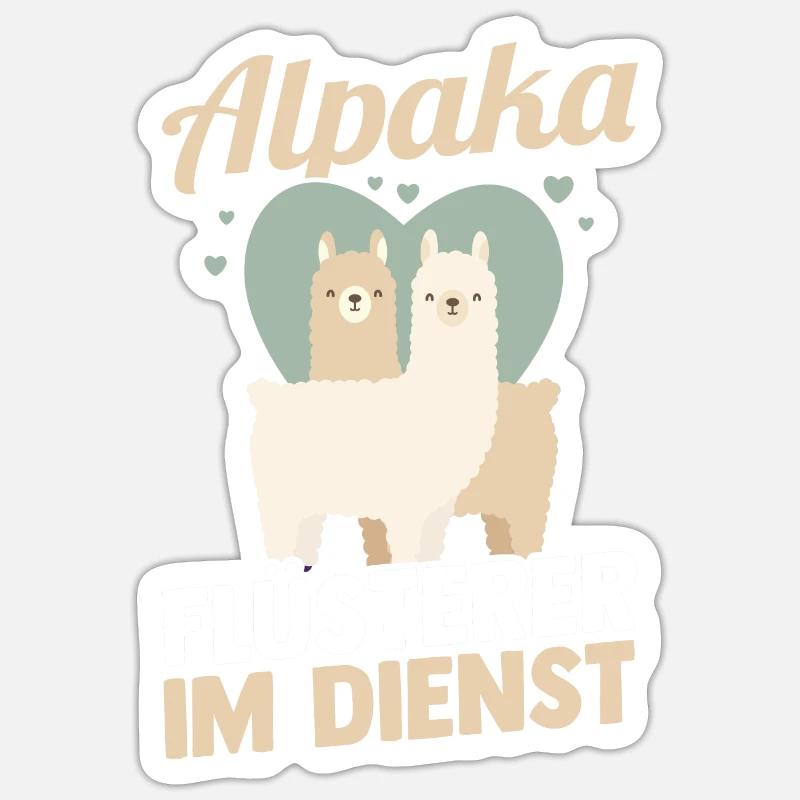 Alpaka Flüsterer - Sticker Größe S (10 x 10 cm) - Mattweiß