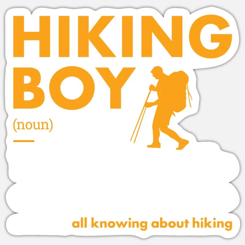 Hiker Boy Definition Hiking - Sticker size S (10 x 10 cm) - white matte
