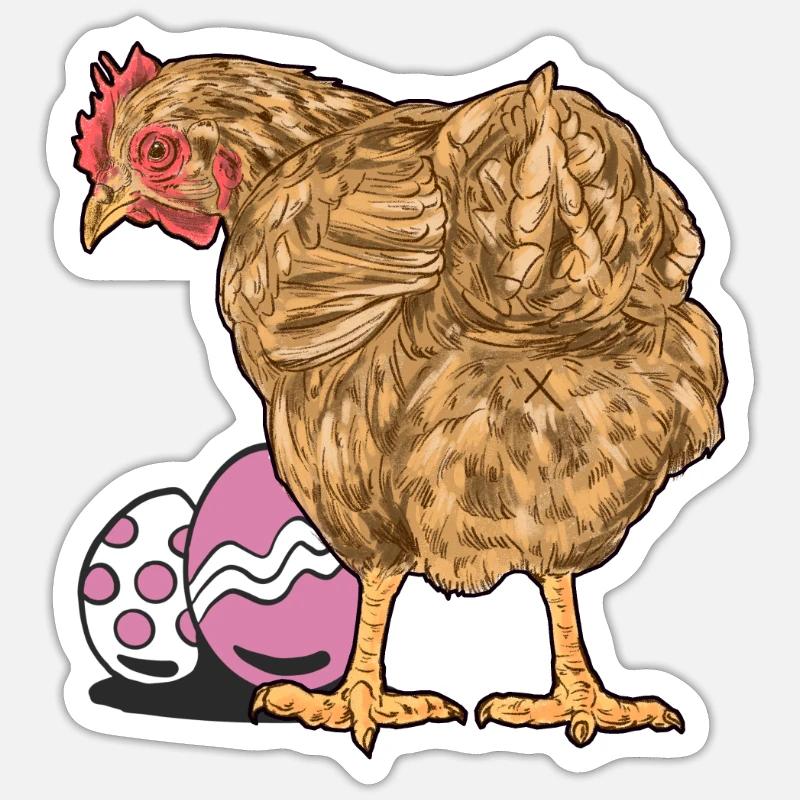 Chicken, Poultry, Poultry, Eggs, Egg, Easter, Easter Egg Sticker size S (10 x 10 cm)