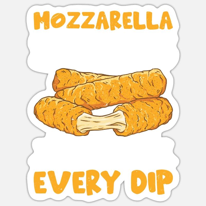 Mozzarella Sticks Käse - Sticker Größe S (10 x 10 cm) - Mattweiß