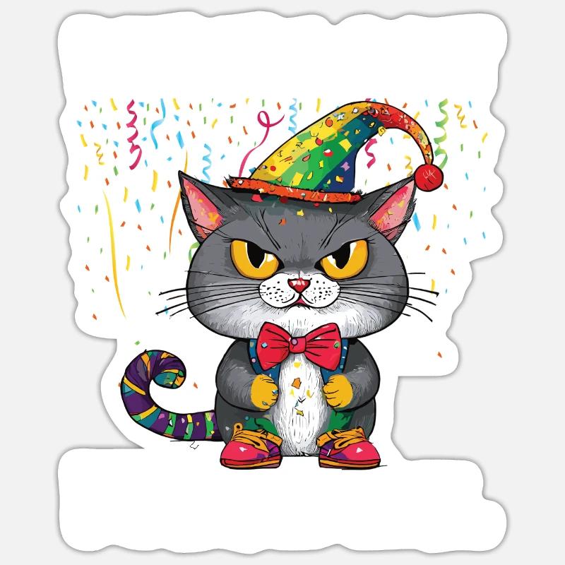 Costume de carnaval Carnaval Carnaval - Sticker taille S (10 x 10 cm) - blanc mat