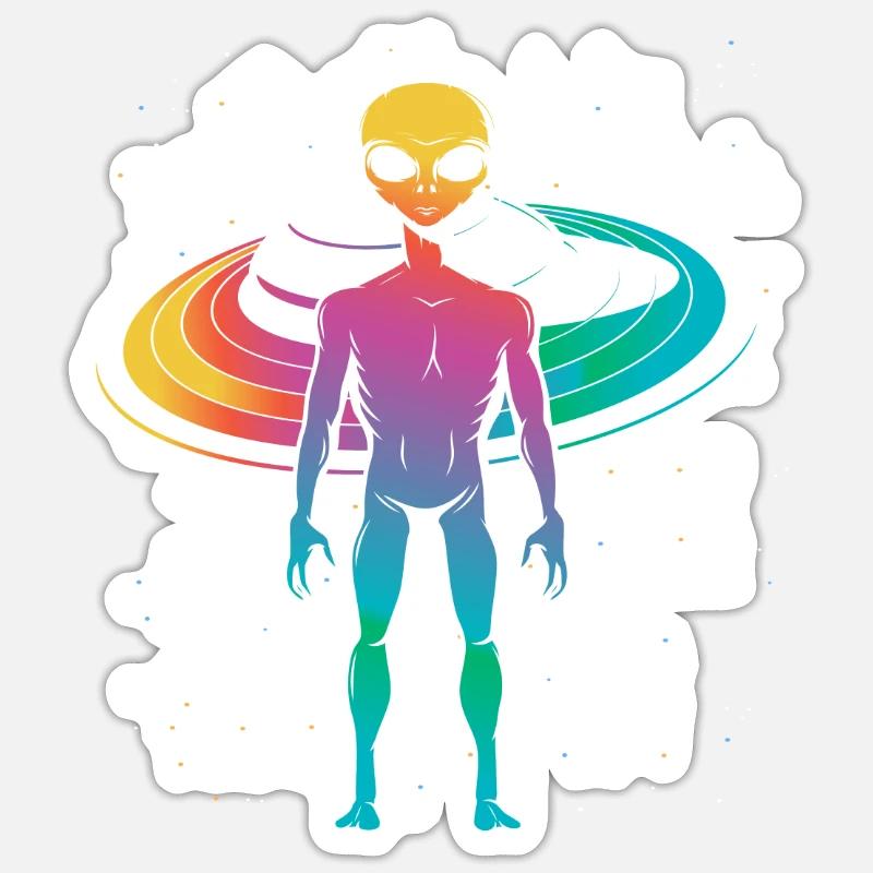 Alien Outer Space Gift Sticker size S (10 x 10 cm)