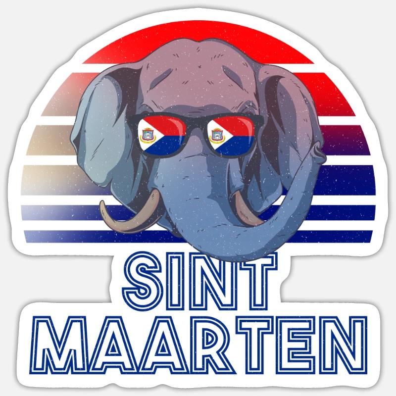 Sint Maarten - Sticker Größe S (10 x 10 cm) - Mattweiß