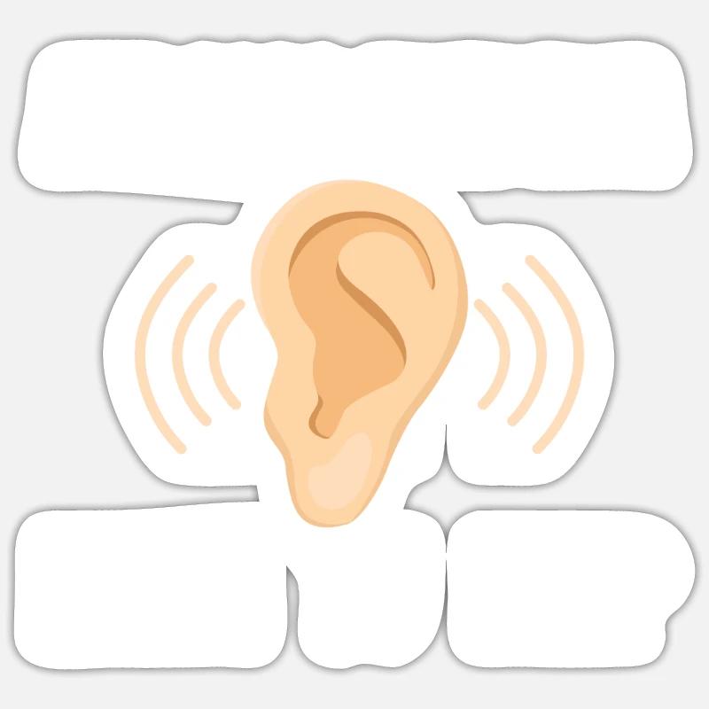 Audiologe Geschenkidee - Sticker Größe S (10 x 10 cm) - Mattweiß