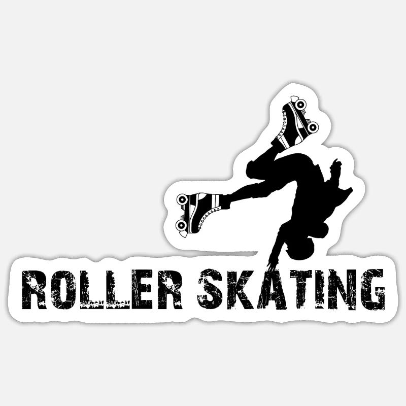 Roller Skates Roller Skating Silhouette - Sticker Größe S (10 x 10 cm) - Mattweiß