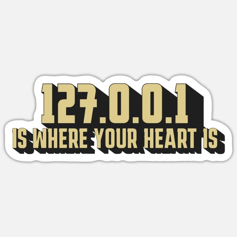 127.0.0.1 – L’âme du codage - Sticker taille S (10 x 10 cm) - blanc mat