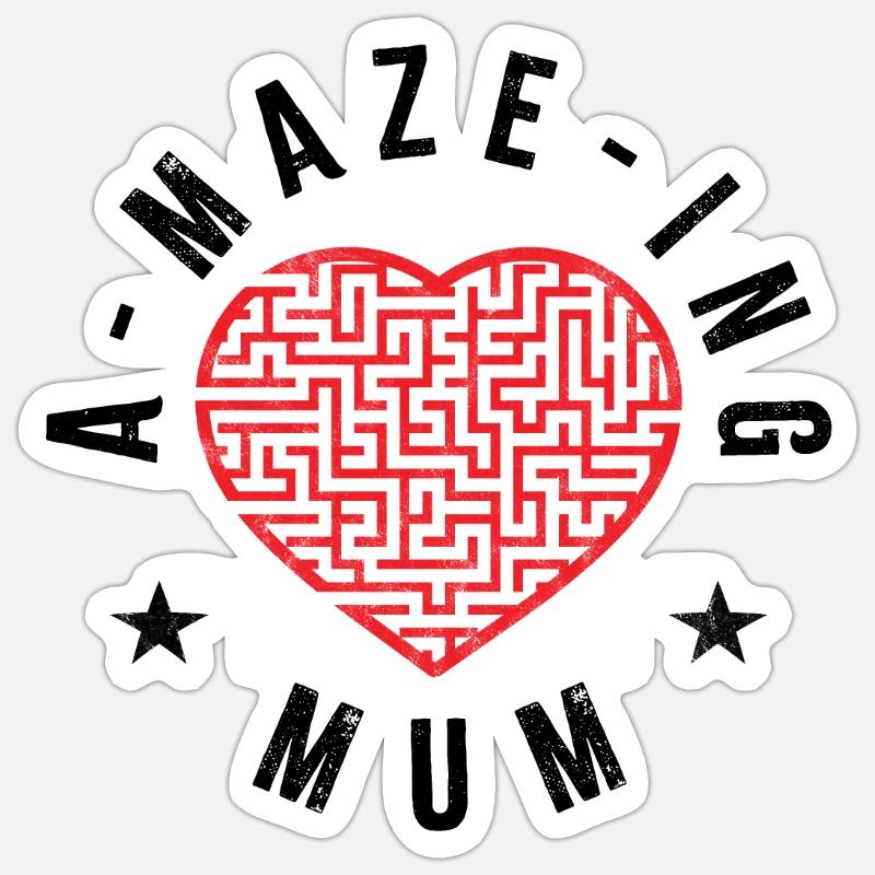 A-maze-ing Mama - Sticker Größe S (10 x 10 cm) - Mattweiß