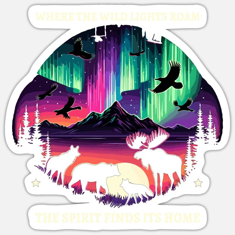 Aurora Aurora Tracker Alaska Wilderness Sticker size S (10 x 10 cm)