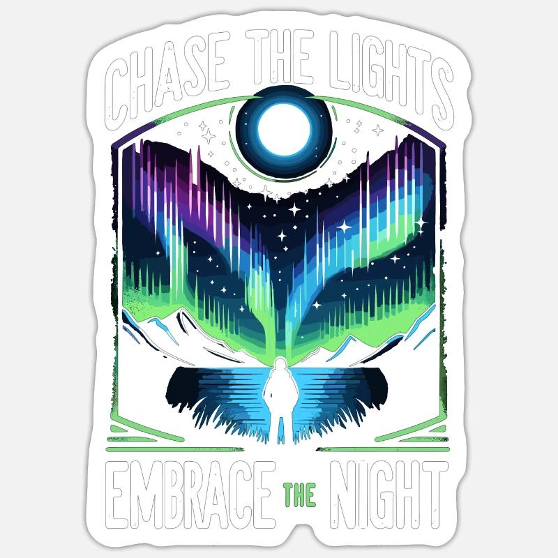 Aurora Aurora Tracker Alaska Wilderness Sticker size S (10 x 10 cm)