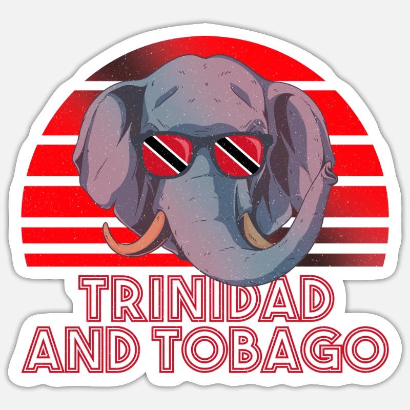 Trinité et Tobago - Sticker taille S (10 x 10 cm) - blanc mat