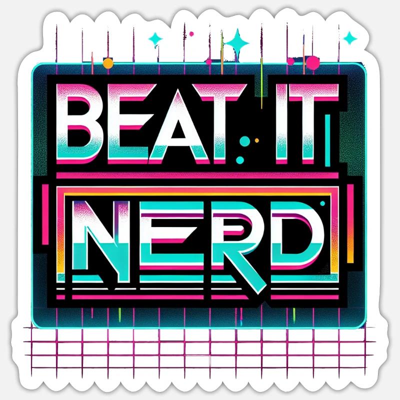 Battez-le Nerd 15 - Sticker taille S (10 x 10 cm) - blanc mat