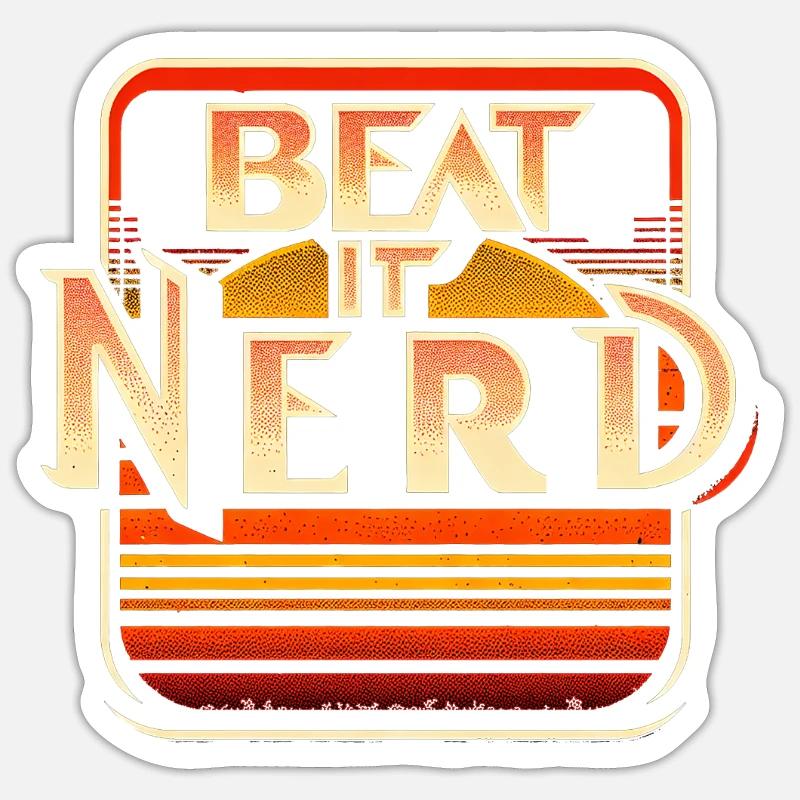 Battez-le Nerd 7 - Sticker taille S (10 x 10 cm) - blanc mat