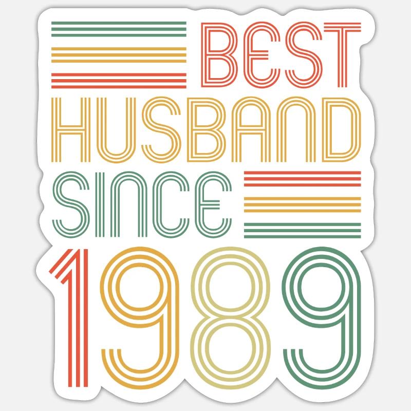 Bester Ehemann seit 1989 35.Hochzeitstag Sticker Größe S (10 x 10 cm)