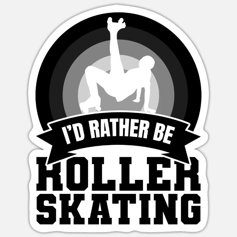 Ich liebe Rollschuhe - Sticker Größe S (10 x 10 cm) - Mattweiß