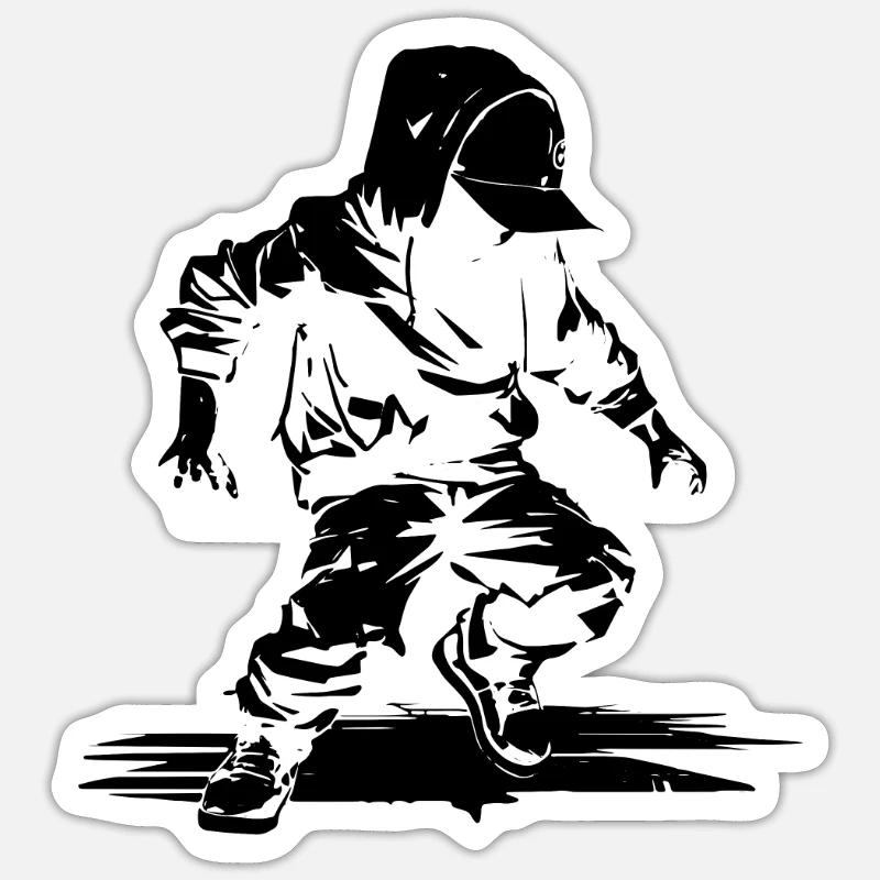 Breakdance Dancer Illustration - Sticker size S (10 x 10 cm) - white matte
