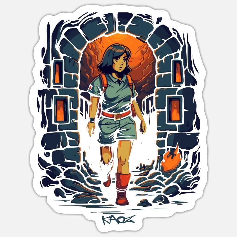 Explore the dungeon with Dora Sticker size S (10 x 10 cm)