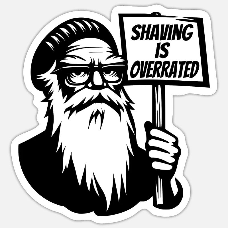Rasieren wird überbewertet - Sticker Größe S (10 x 10 cm) - Mattweiß