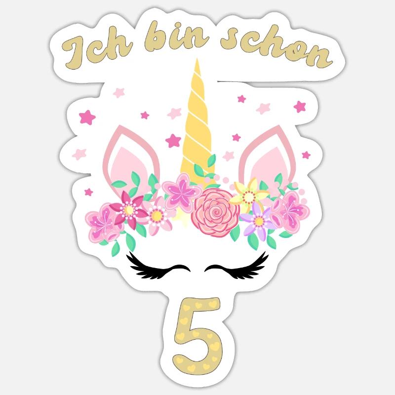 ich bin schon 5 - Sticker Größe S (10 x 10 cm) - Mattweiß