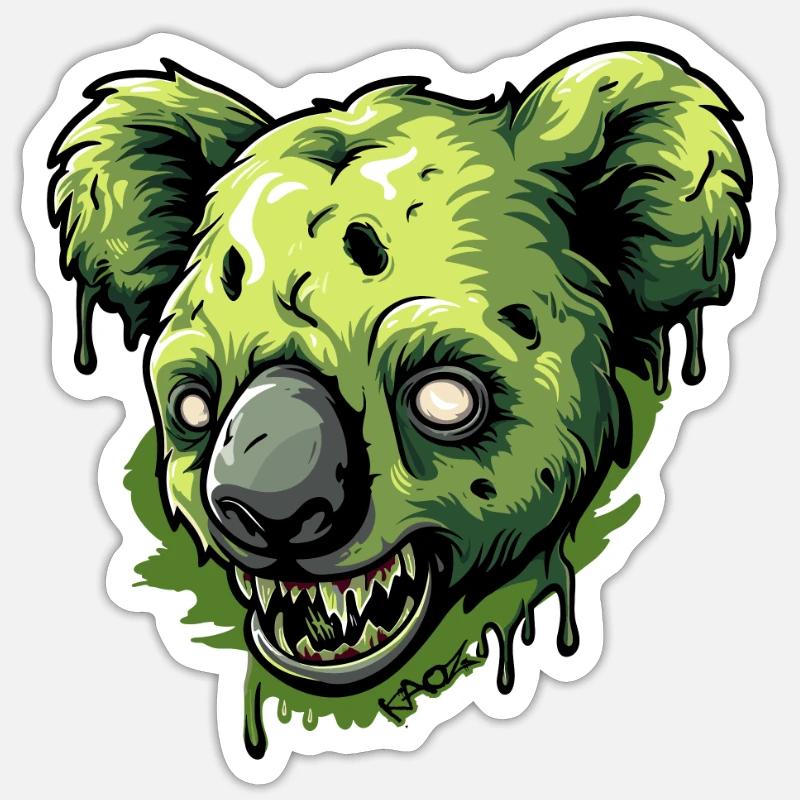 Zombie Koala - Sticker taille S (10 x 10 cm) - blanc mat