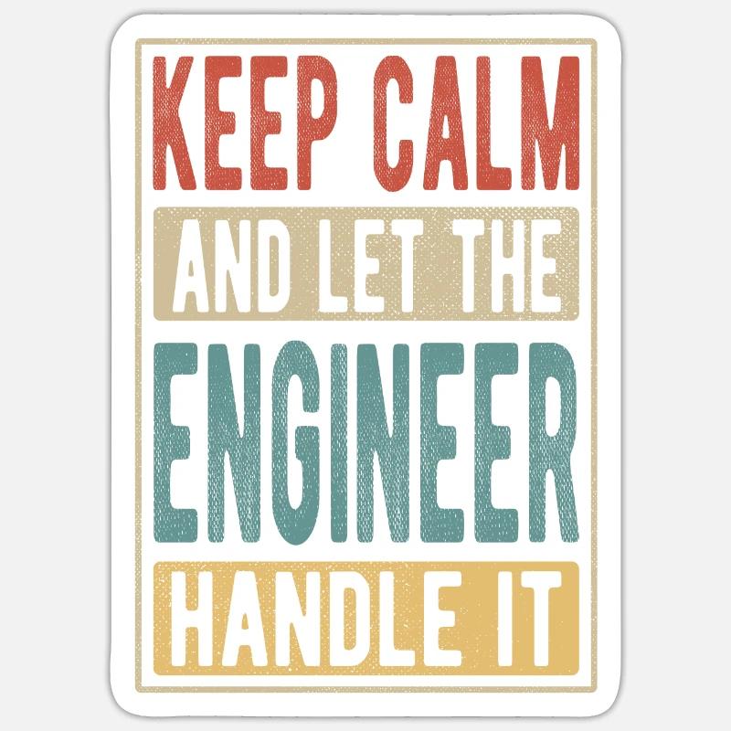 Engineer Retro Gift - Sticker size S (10 x 10 cm) - white matte