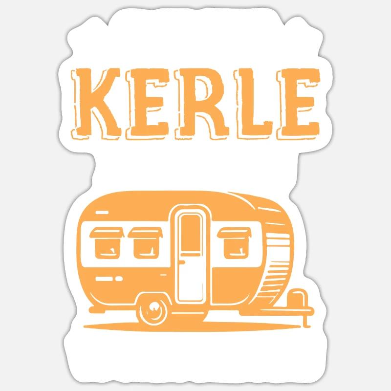 Echte kerle ziehen wohnwagen - Sticker Größe S (10 x 10 cm) - Mattweiß