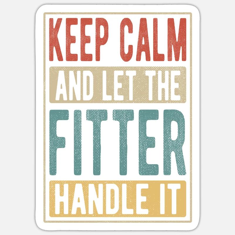 Fitter Retro Geschenk - Sticker Größe S (10 x 10 cm) - Mattweiß
