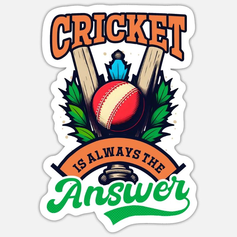 Cricket Player Cricket Is Answer - Sticker size S (10 x 10 cm) - white matte