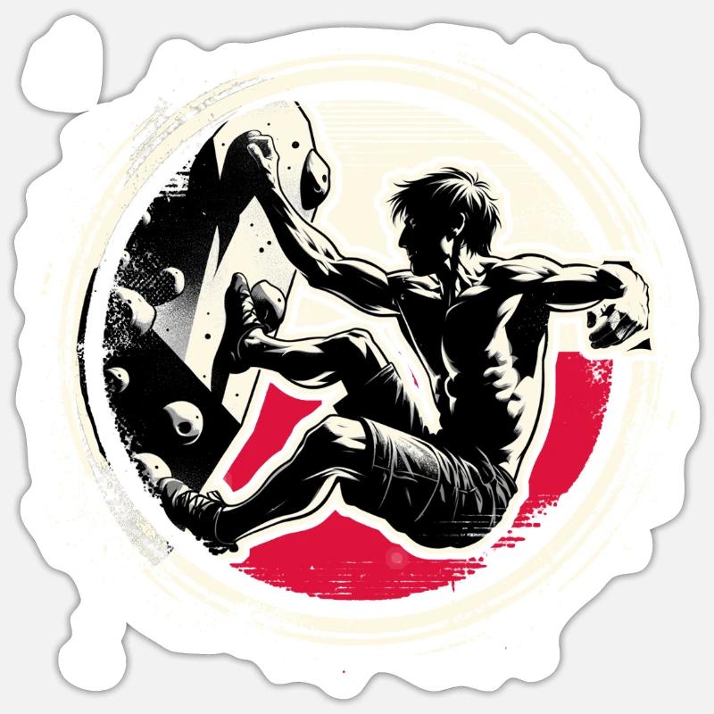 Poland Climber – Distressed Boulderer Climbing Sticker Größe S (10 x 10 cm)