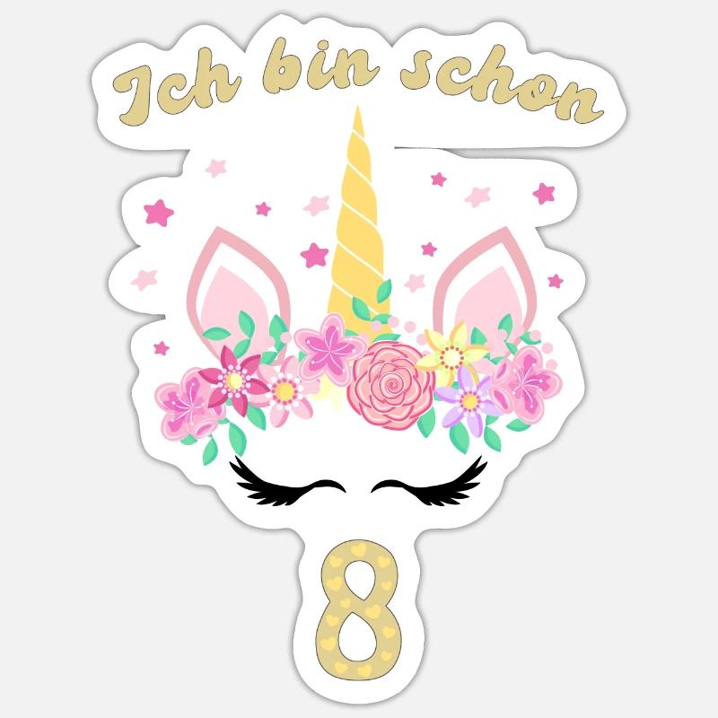 Ich bin schon 8 - Sticker Größe S (10 x 10 cm) - Mattweiß