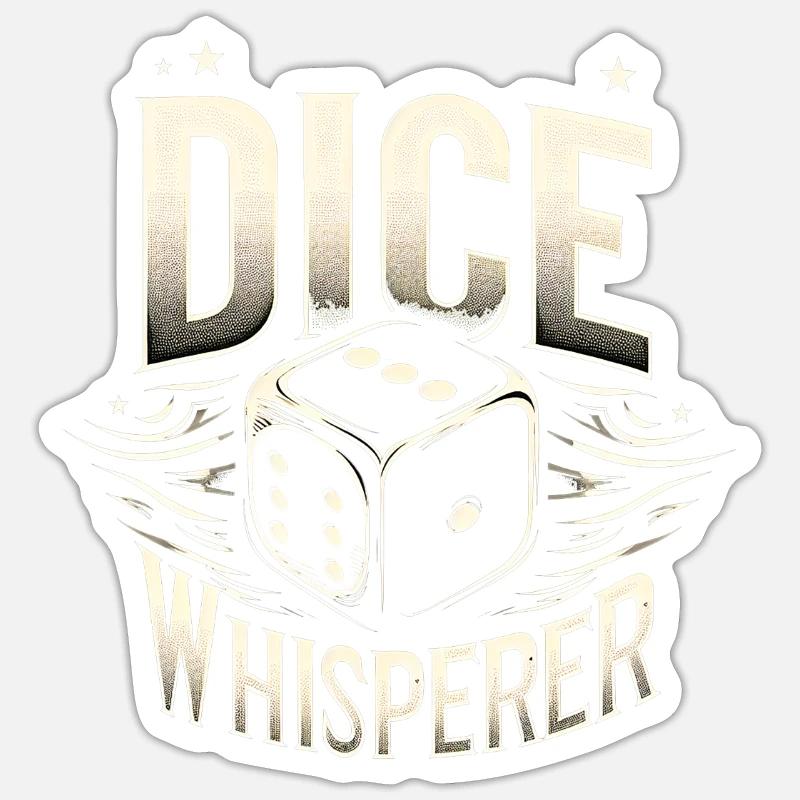 Chuchoteur de dés 5 - Sticker taille S (10 x 10 cm) - blanc mat