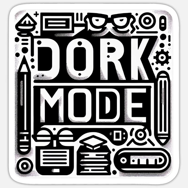 Mode Dork 11 - Sticker taille S (10 x 10 cm) - blanc mat