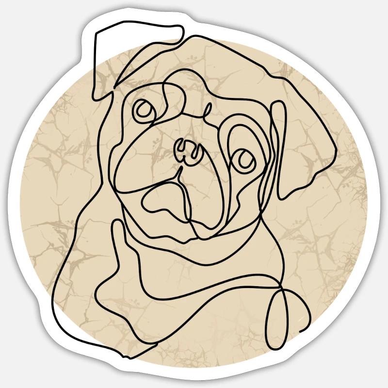 STYLE RÉTRO CARLIN - Sticker taille S (10 x 10 cm) - blanc mat